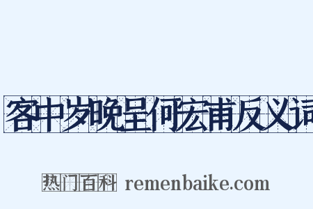 客中岁晚呈何宏甫反义词是什么意思的图片